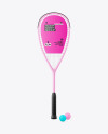 Matte Squash Racket & Balls Mockup