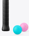 Matte Squash Racket & Balls Mockup