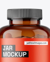 Amber Jar with Capsules Mockup