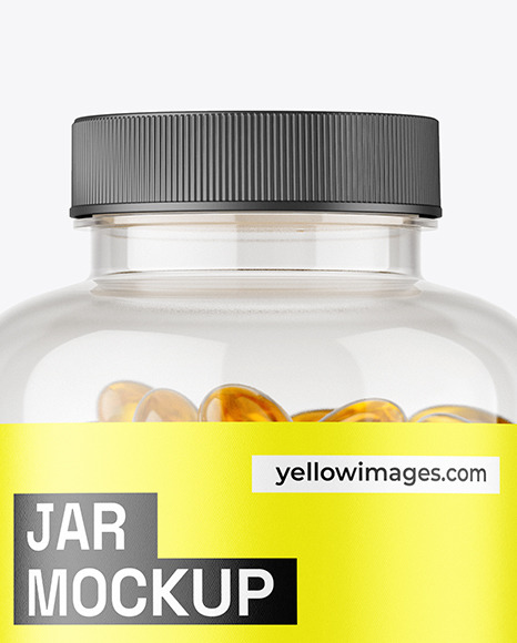 Clear Jar with Fish Oil Mockup