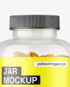 Clear Jar with Fish Oil Mockup