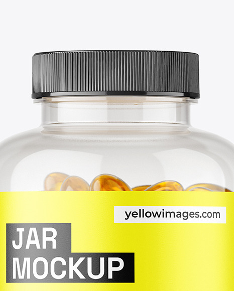 Clear Jar with Fish Oil Mockup