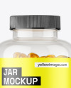 Clear Jar with Fish Oil Mockup
