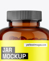 Amber Jar with Fish Oil Mockup