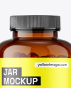 Amber Jar with Fish Oil Mockup