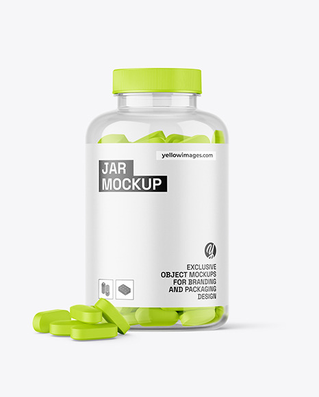 Clear Jar with Pills Mockup - Jar mockup