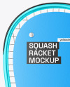 Glossy Metallic Squash Racket & Balls Mockup