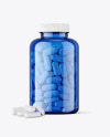 Blue Jar with Pills Mockup