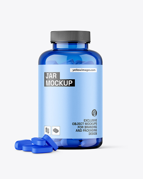 Blue Jar with Pills Mockup - Fanny+Pack,+Classic+Blue+Abstract