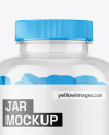 Clear Jar with Tablets Mockup