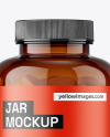 Amber Jar with Tablets Mockup