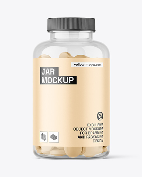 Clear Jar with Tablets Mockup - Jar mockup