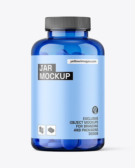 Blue Jar with Tablets Mockup - Fanny+Pack,+Classic+Blue+Abstract