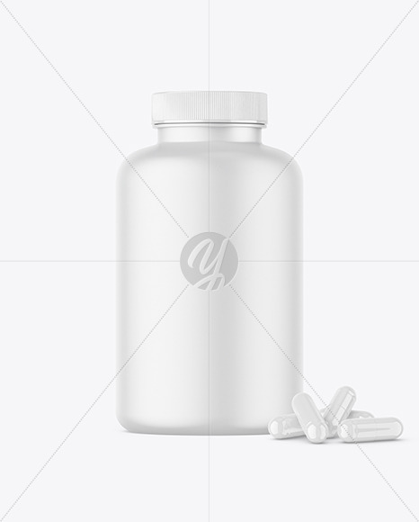 Matte Jar with Pills Mockup