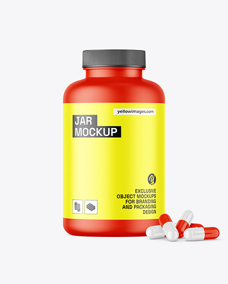 Matte Jar with Pills Mockup - Jar mockup