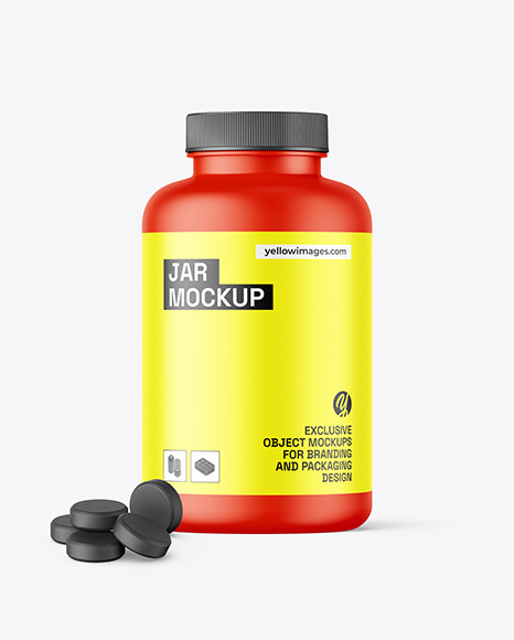 Matte Jar with Pills Mockup