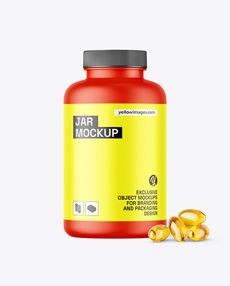 Matte Jar with Pills Mockup