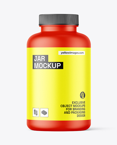 Matte Jar with Pills Mockup