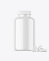 Glossy Jar with Pills Mockup