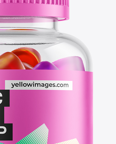 Plastic Bottle with Gummies Mockup