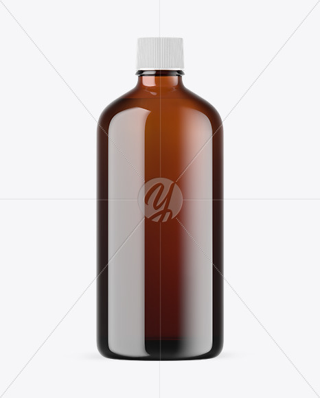 Amber Glass Essential Oil Bottle Mockup