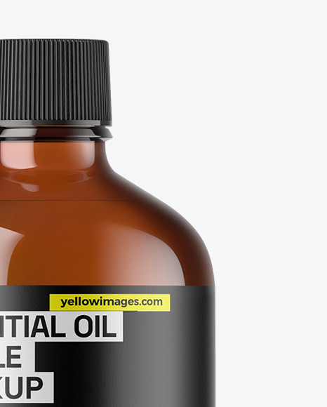 Amber Glass Essential Oil Bottle Mockup