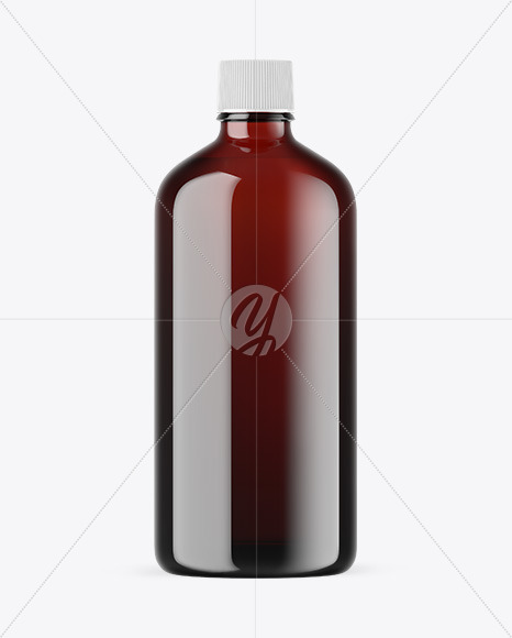 Dark Amber Glass Essential Oil Bottle Mockup