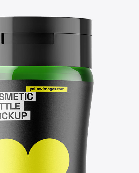 Green Cosmetic Bottle Mockup