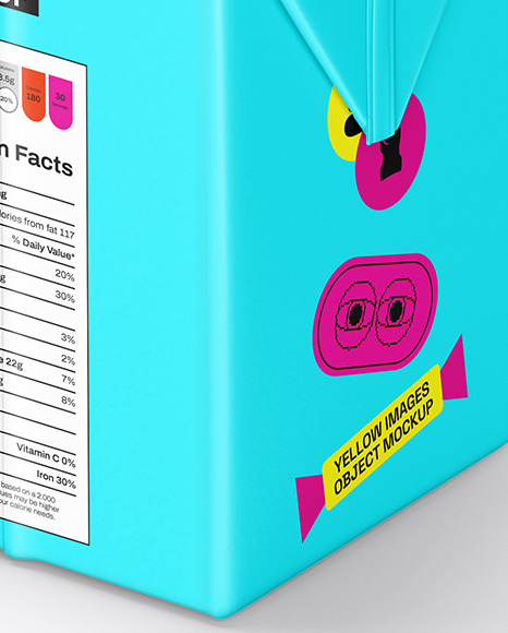 500ml Matte Juice Carton Pack Mockup