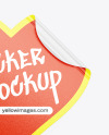 Texturated Heart Sticker Mockup