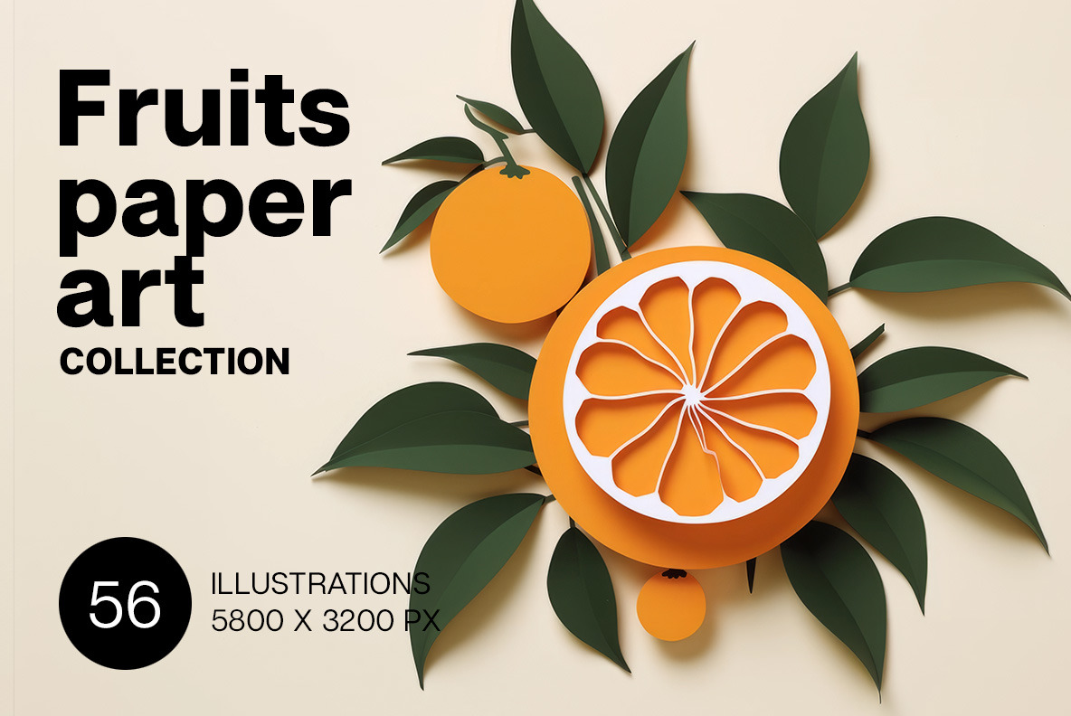 Fruits paper art Fruits paper art