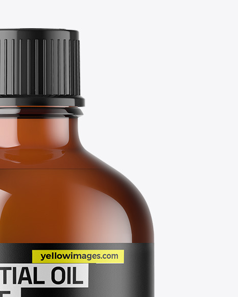 Amber Glass Essential Oil Bottle Mockup