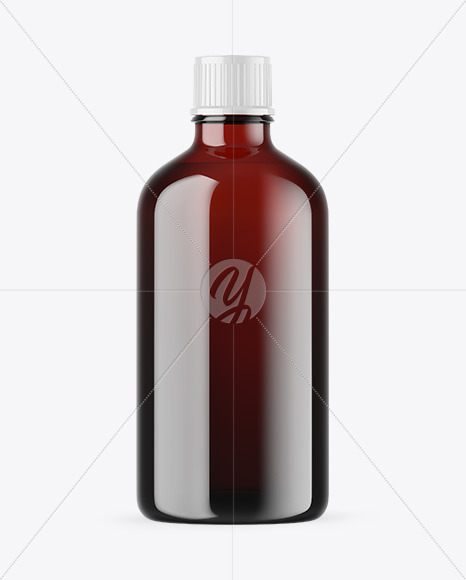 Dark Amber Glass Essential Oil Bottle Mockup