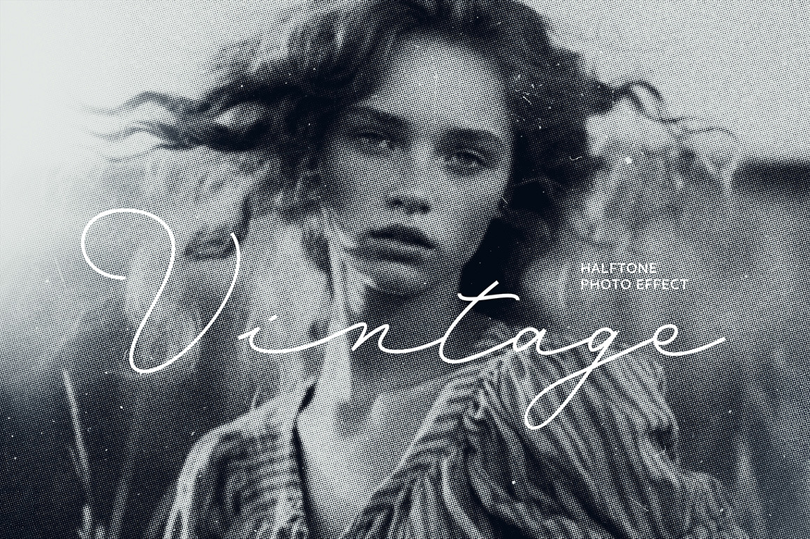 Vintage Halftone Photo Effect Vintage Halftone Photo Effect