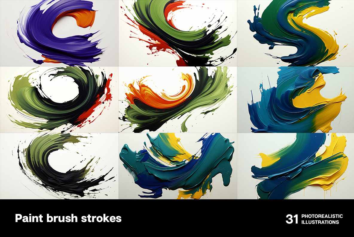 Paint brush strokes