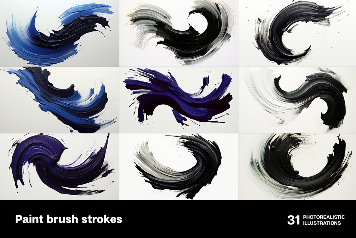 Paint brush strokes