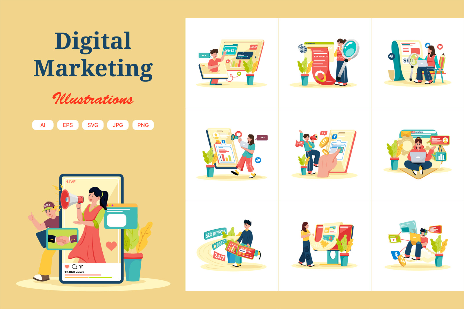 M743_Digital Marketing Illustration Pack M743_Digital Marketing Illustration Pack