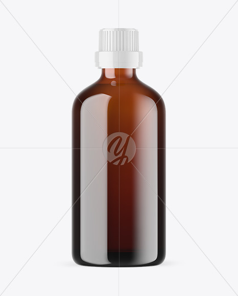 Amber Glass Essential Oil Bottle Mockup
