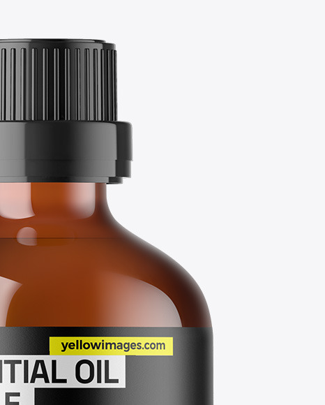 Amber Glass Essential Oil Bottle Mockup