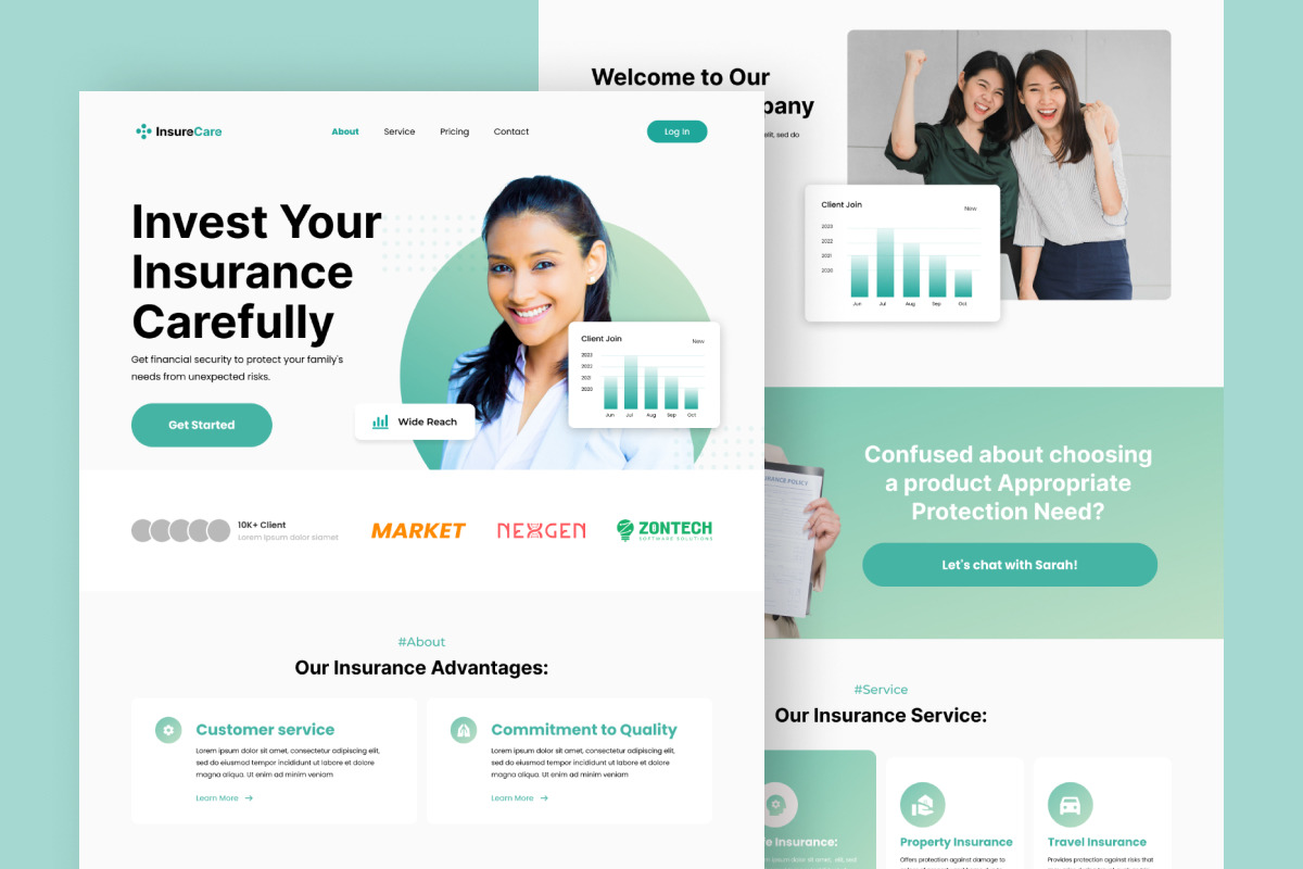 InsureCare - Insurance Agency Landing Page