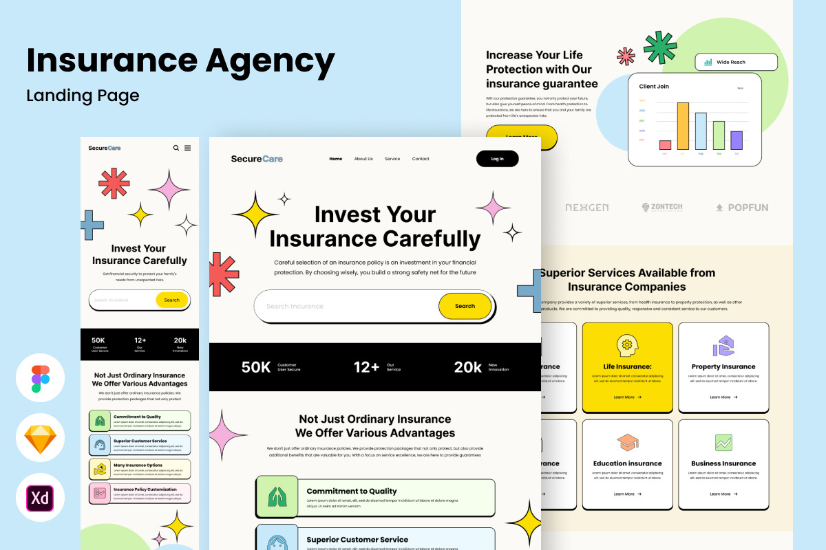 SecureCare - Insurance Agency Landing Page