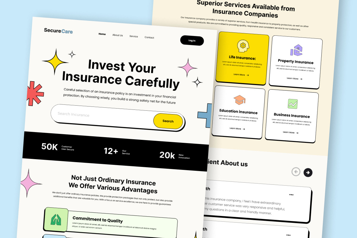 SecureCare - Insurance Agency Landing Page