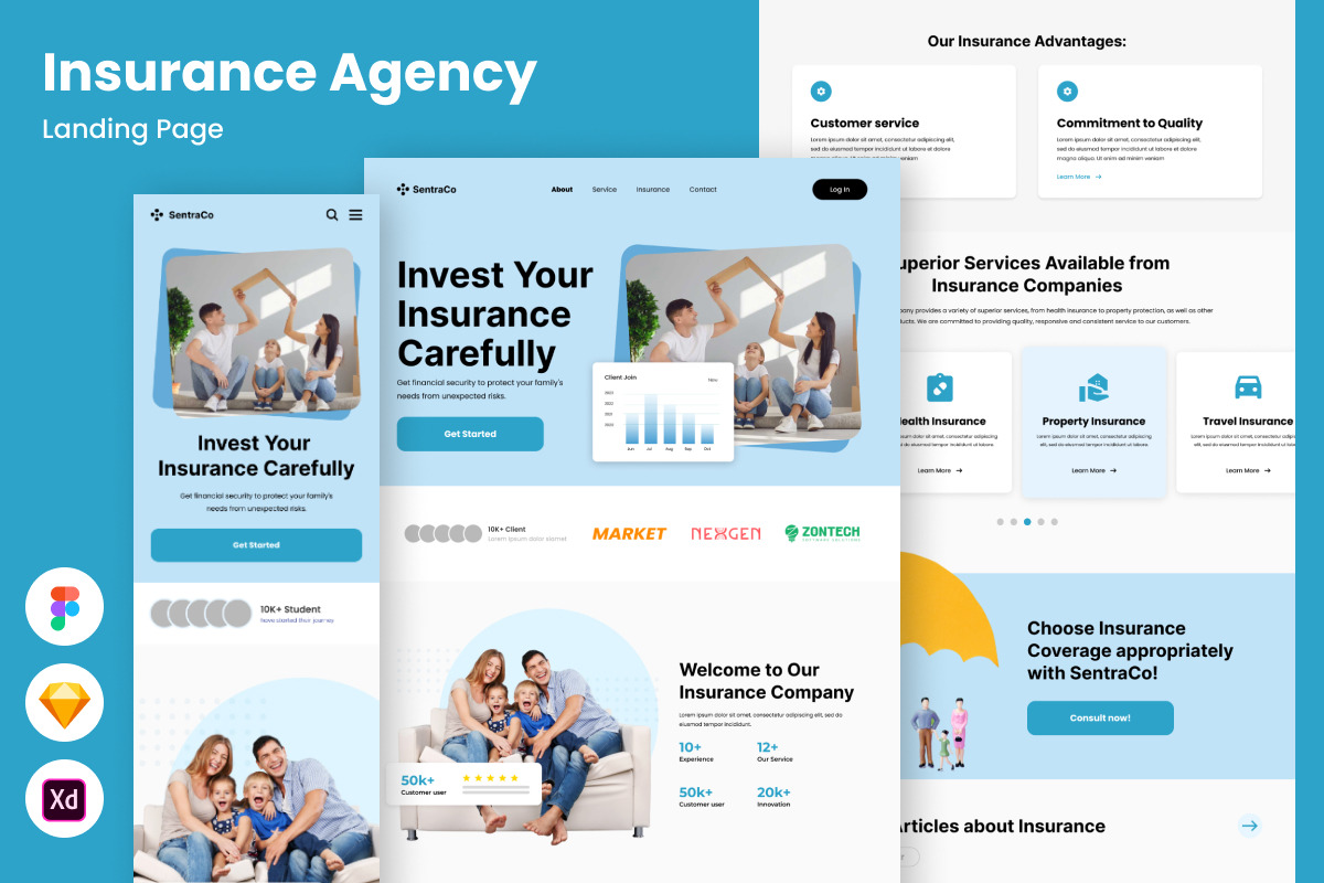 SentraCo - Insurance Agency Landing Page