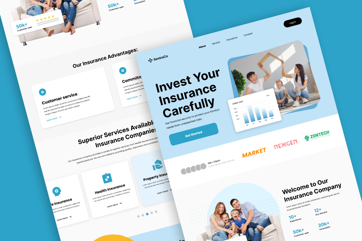 SentraCo - Insurance Agency Landing Page