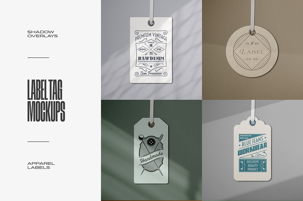 Apparel Tag &amp; Labels Logo Mockups