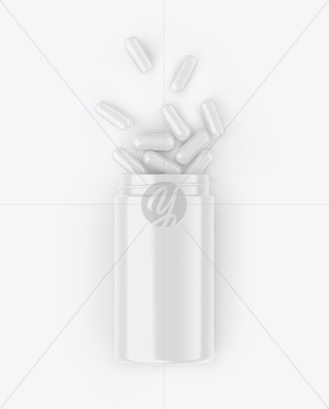 Glossy Jar W/ Pills Mockup