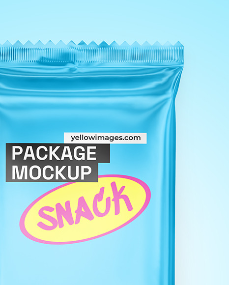 Glossy Metallic Snack Package Mockup