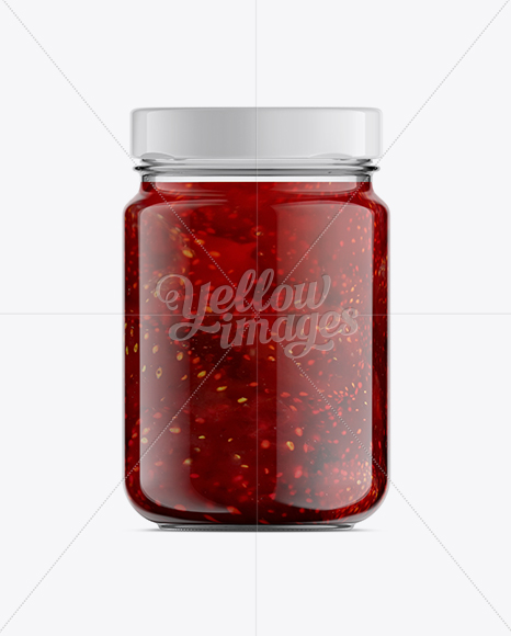 Mason Jar W/ Strawberry Jam Mockup