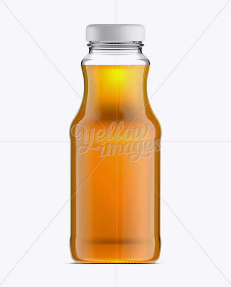 Glass Bottle W/ Apple Juice Mockup