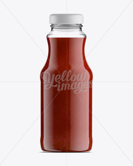 Glass Bottle W/ Tomato Juice Mockup